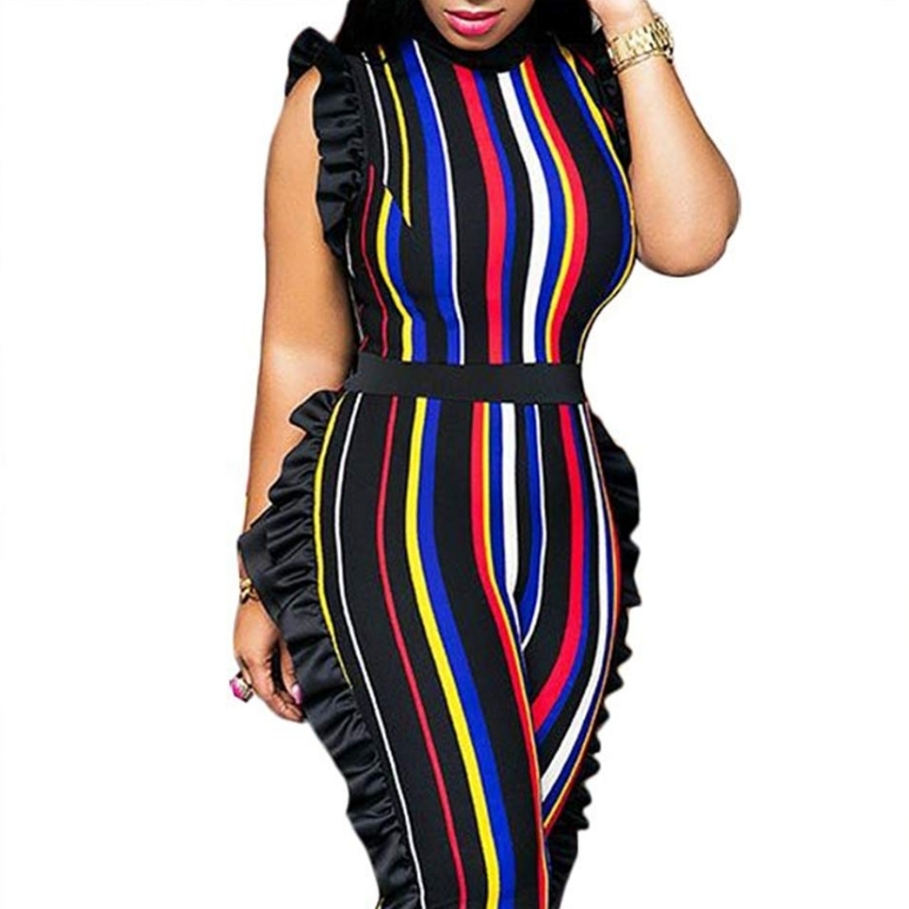 Women Pin Stripes Jumpsuit